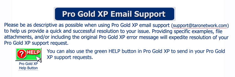 Pro Gold XP Email Support