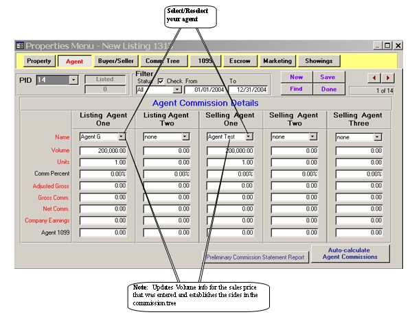 Sample Agent Tab Screen